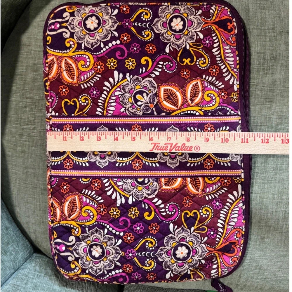 Vera Bradley Laptop Sleeve‎ 15 Inch Safari Sunset Purple Paisley Quilted Padded
